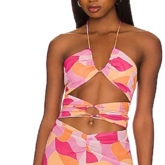 Lovers and Friends Feelin Groovy Jumpsuit in Fuchsia Geo.Size M - Picture 3 of 16